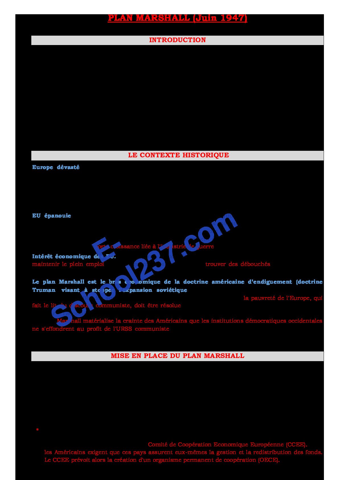 Support de cours terminale A ,c et D  plan marchal