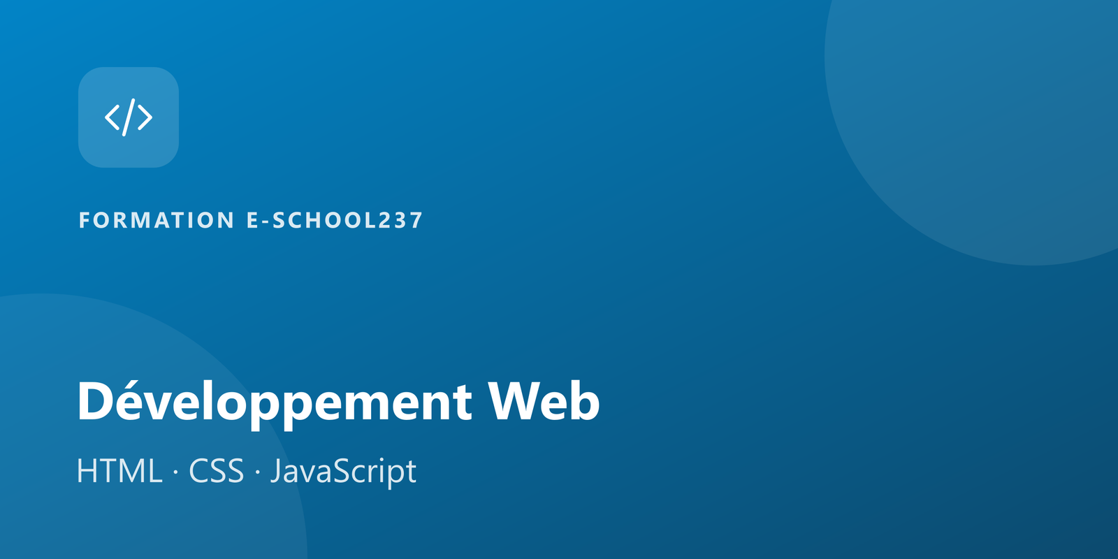 Développement Web : HTML, CSS, JavaScript
